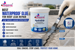 Best Waterproof Glue for Roof Leak Repair by Gazraj HydroGrip – Transparent waterproof glue for sealing roof cracks, preventing water leakage, and providing long-lasting waterproof protection for roofs, walls, pipes, and tile joints.